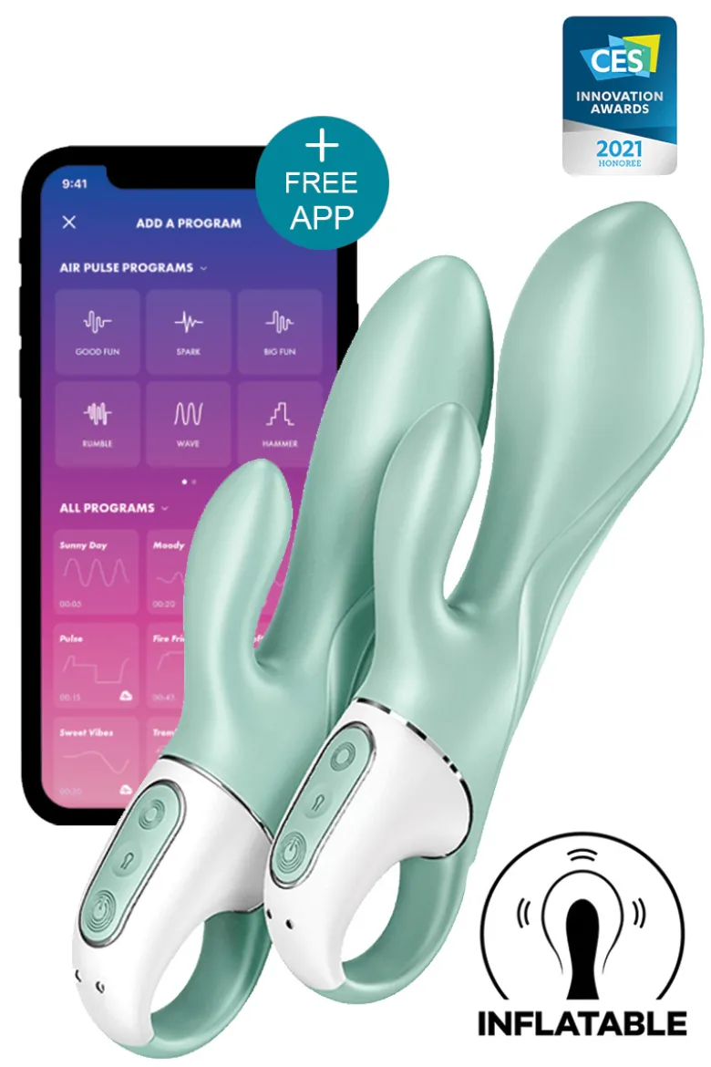 Satisfyer - Air Pump Bunny 5+ Rabbit Vibrator - Mint Türkis