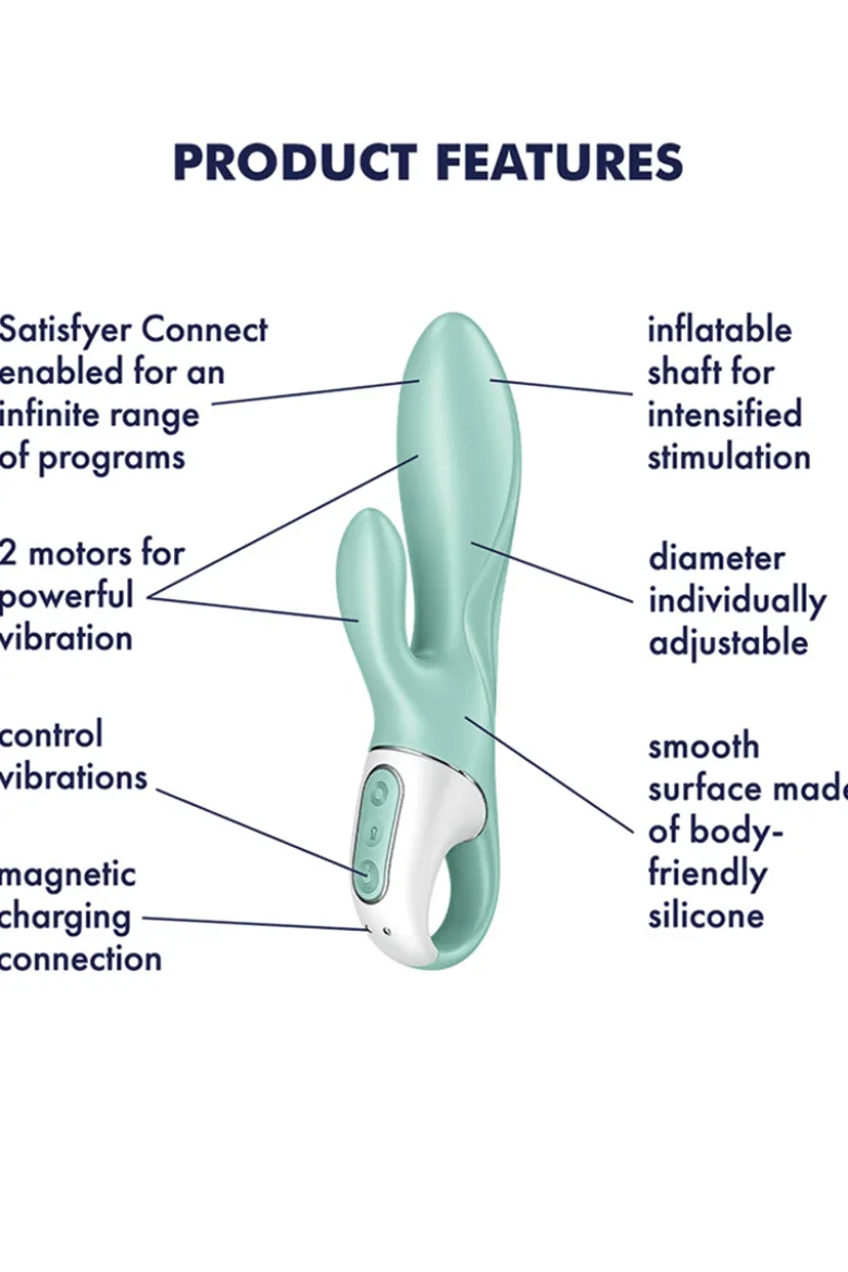 Satisfyer - Air Pump Bunny 5+ Rabbit Vibrator - Mint Türkis