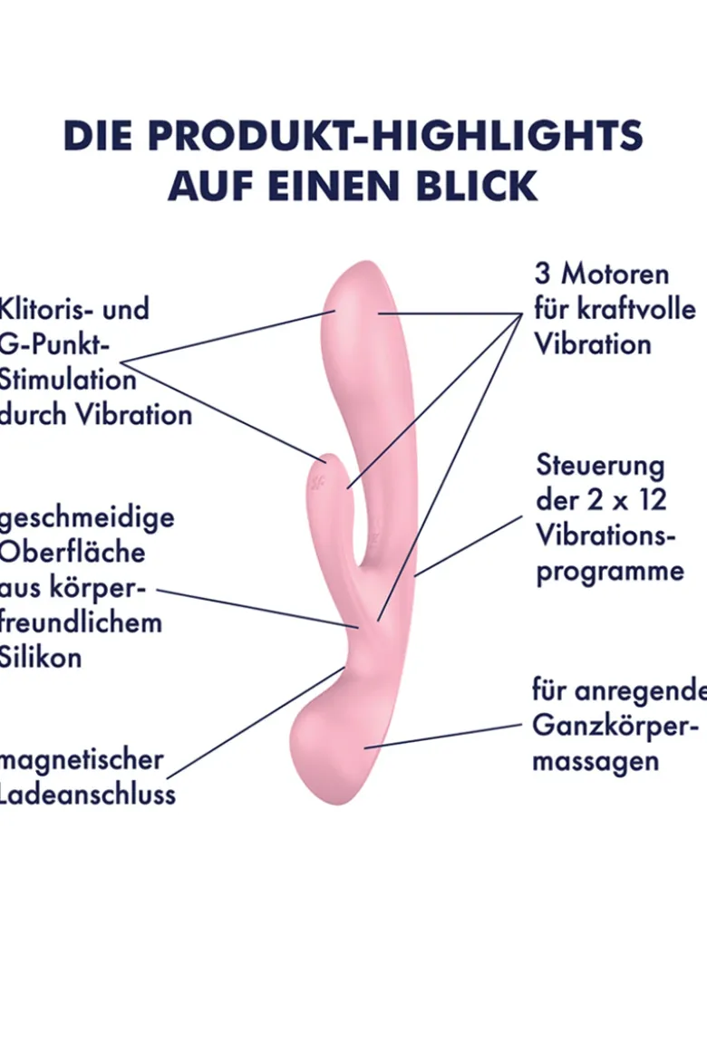 Satisfyer - Triple Oh Pink Rabbitvibrator - Rosa
